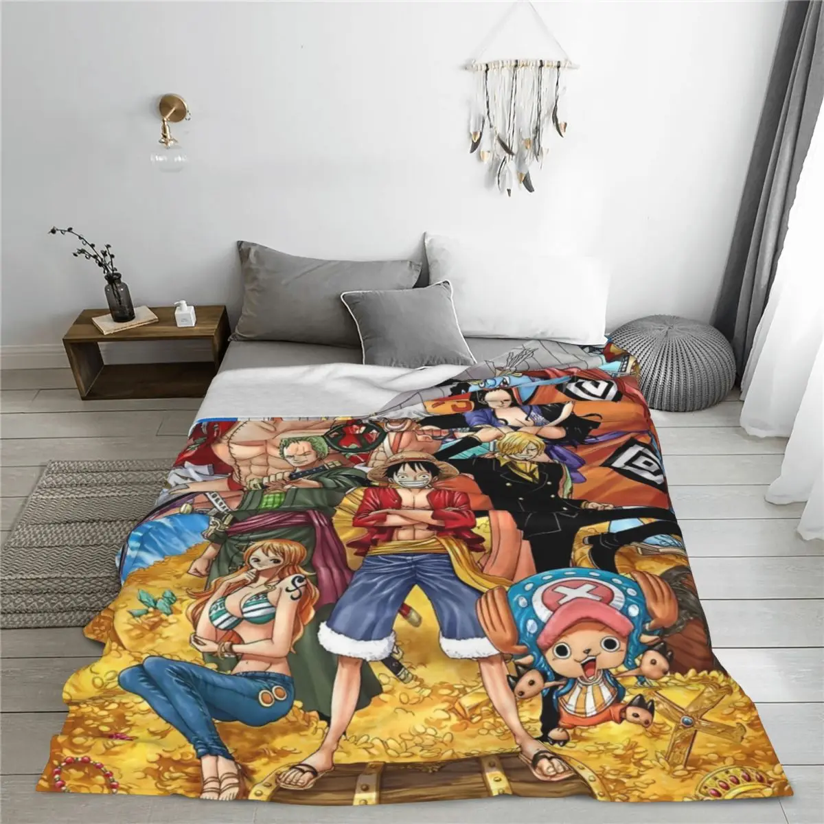 O-One P-Piece Anime Blanket Coral Fleece Plush Print Pirates Japan Manga Multifunction Super Soft Throw Blanket Bedding Throws