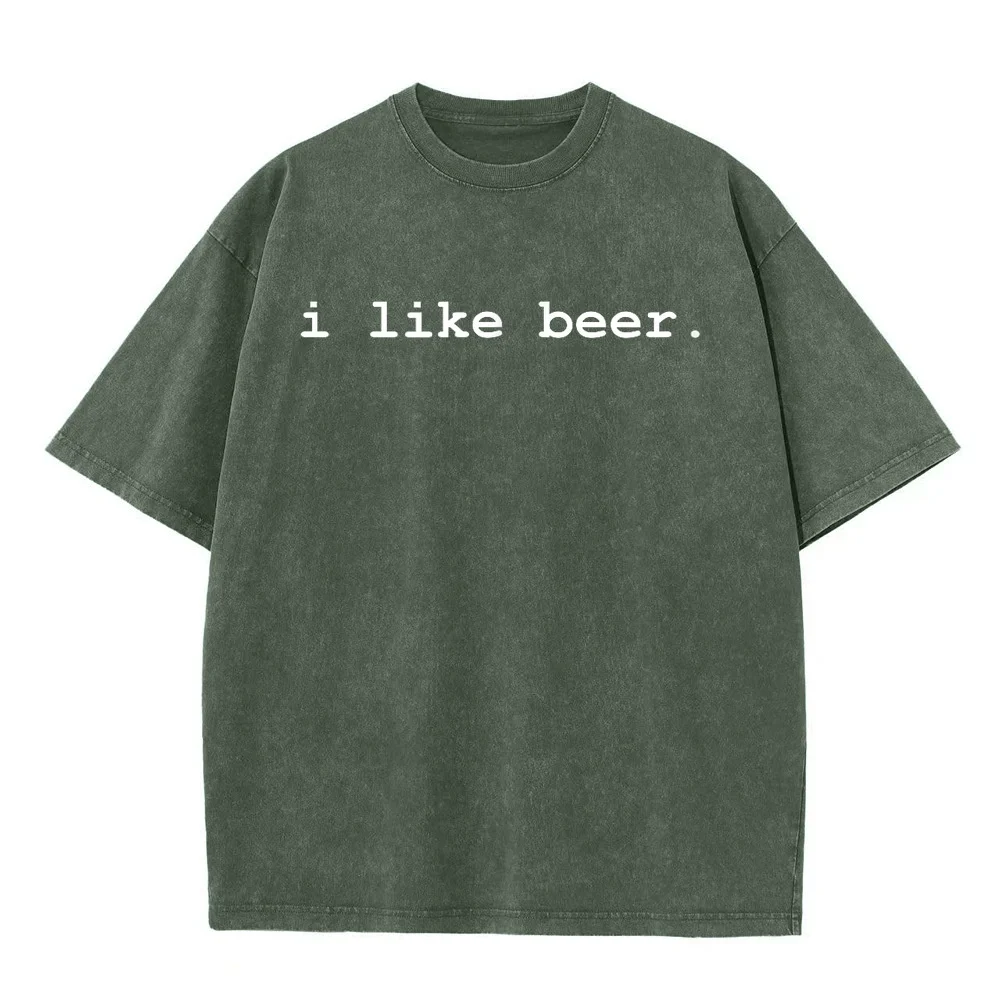 I Like Beer Minimalist Funny Drinking T-Shirt Summer Top Harajuku Fashion 한국인 Staple Printed T Shirt Casual Tee Humor Short