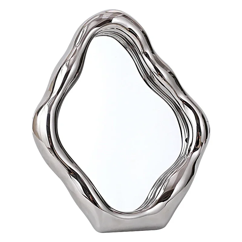 

Funky Cloud Mirror, милая художественная наклейка, эстетическое зеркало для душа, портативная рамка для макияжа для девочек, цветок, палочка Spiegel, товары для дома