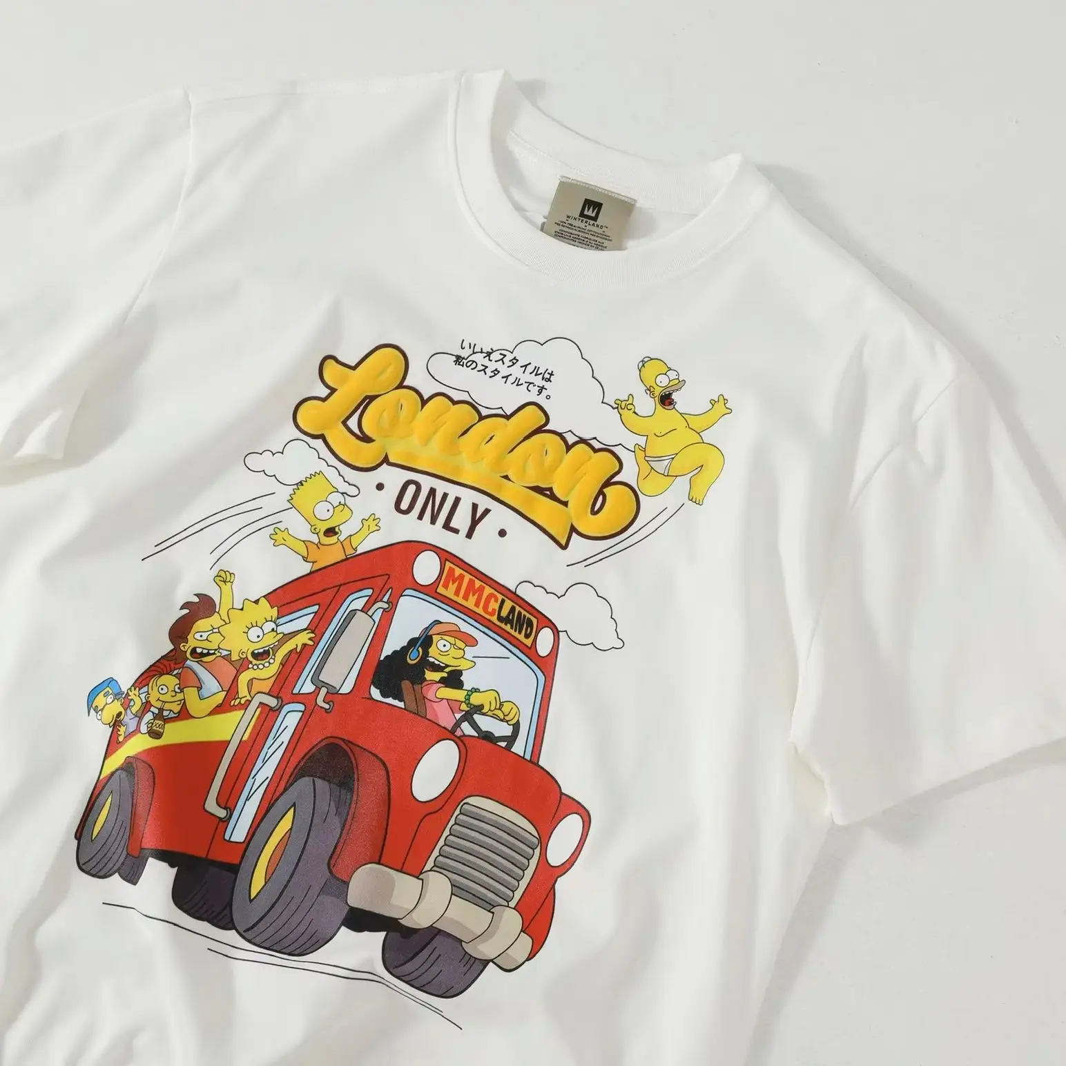 Saint Michael 25SS Limited Edition Spoof 3D logo Print High-street pure cotton short-sleeved couple style