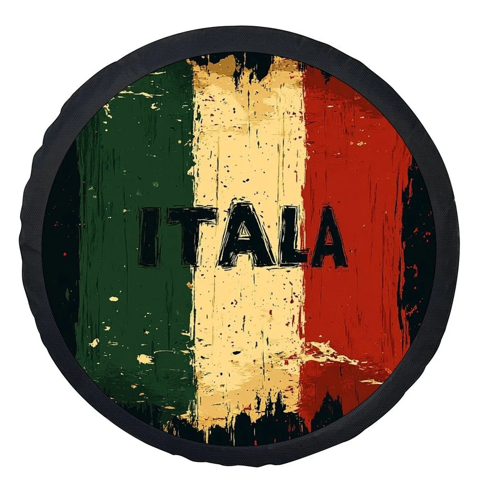 

Distressed Italian Flag Tire Cover Universal Waterproof Polyester Spare Wheel Protector for SUV
