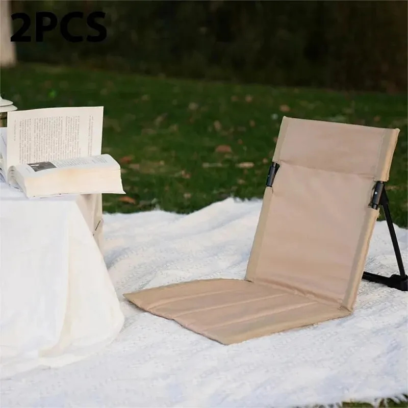 Chaise de camping pliable avec dossier, chaises de plage pliantes, coussin de dossier simple, jardin et parc, pique-nique en plein air