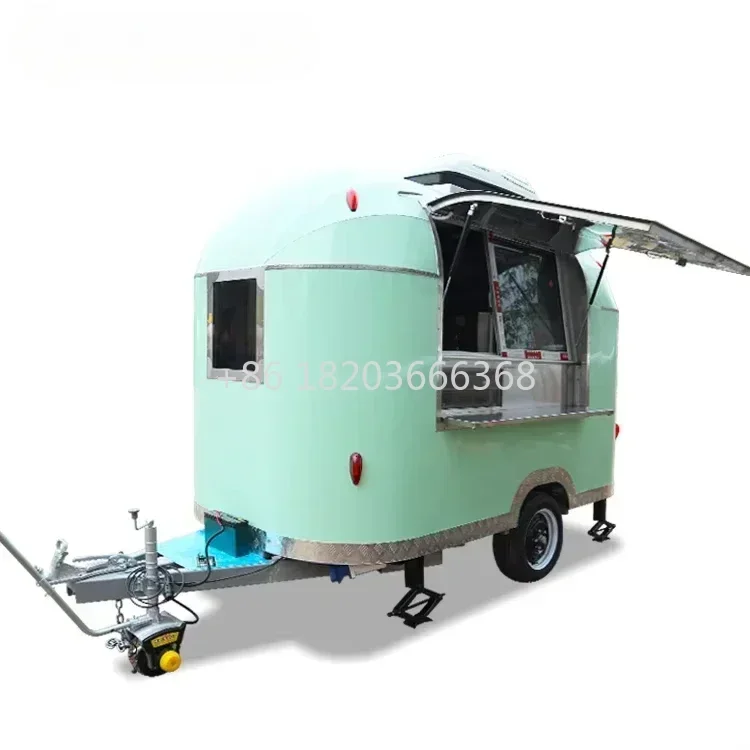 Customized Consession Trailer Mobile Kitchen Small Bbq Fast Food Truck Trailer Stainless Steel Exhibition Truck For Sale