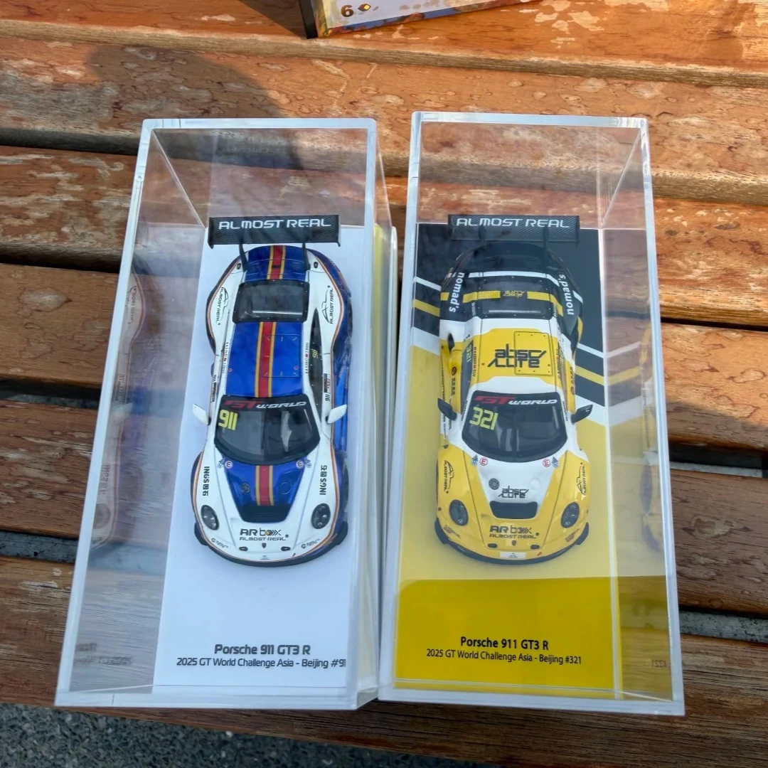 New Almost Real AR Box 1:64 Scale Porsche 911 GT3 R #321 #911 2025 GT World Cup Beijing Suzuka 1000km Alloy Car Model Toys Gifts