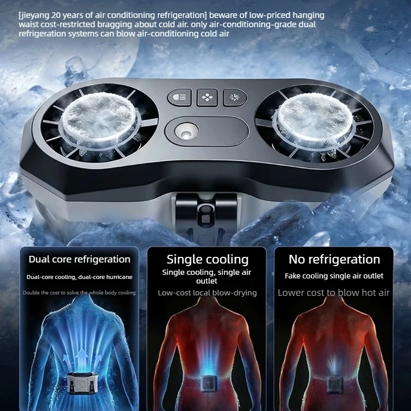 Dual Core Semiconductor Waist Fan Cooling Clip Rechargeable Portable Personal Fan for Outdoor Work Orange Pro Daily Use 허리 선풍기