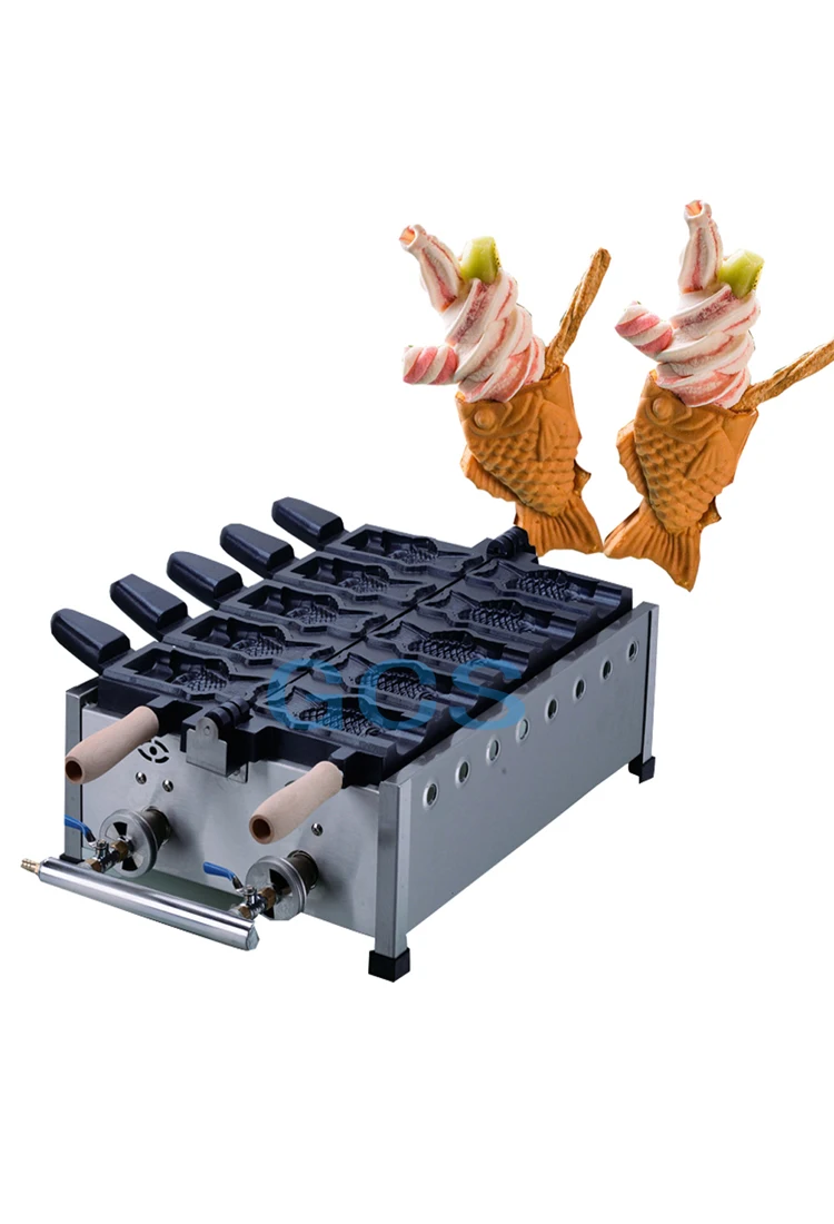 Настраиваемая газовая антипригарная машина для изготовления вафель с динозавром из нержавеющей стали, вафельница Тайяки с открытым ртом