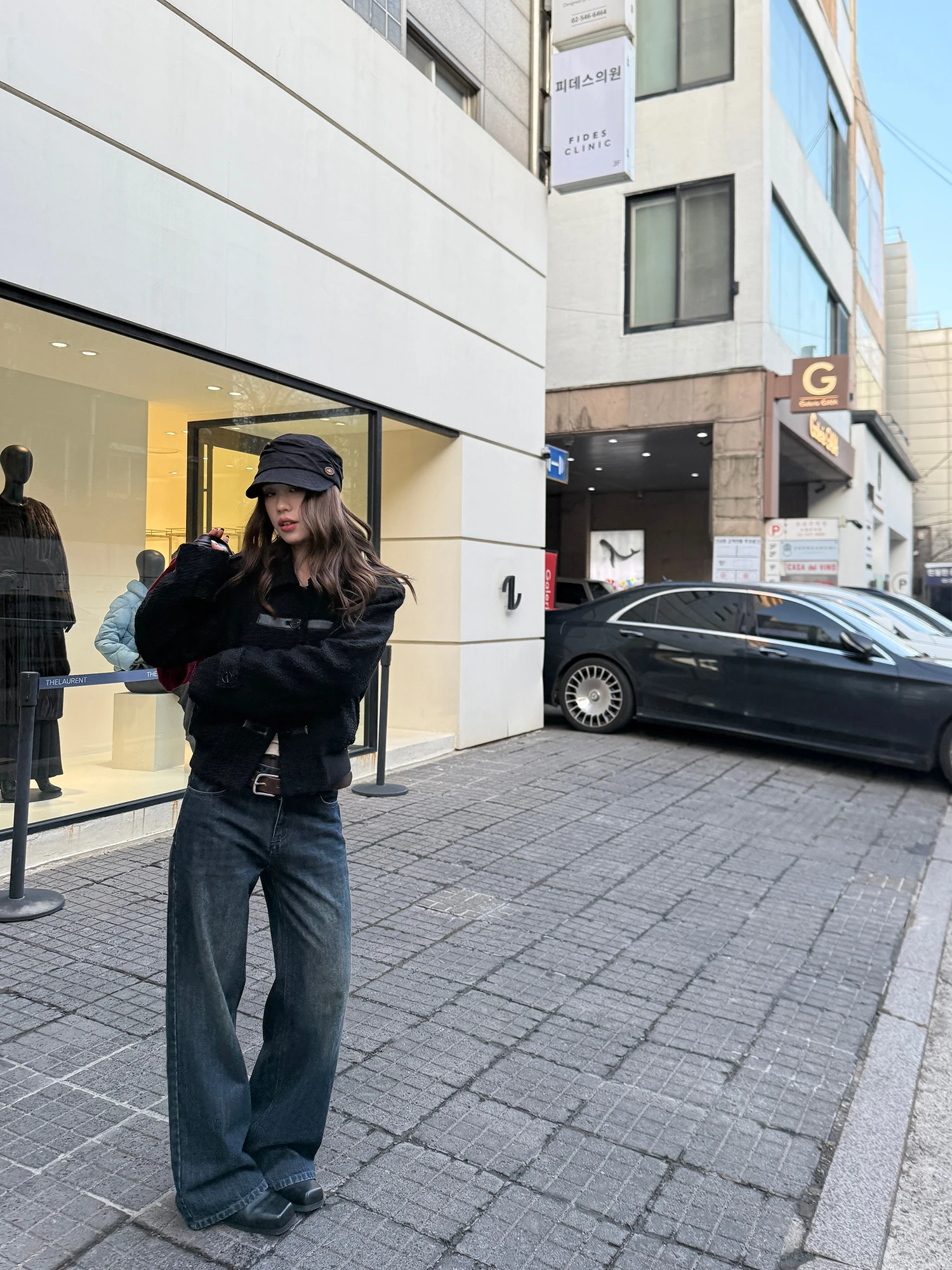 

Ретро-джинсы Lelymooch Deep Blue Faded, прямые, широкие, женские, хлопковые, с завышенной талией