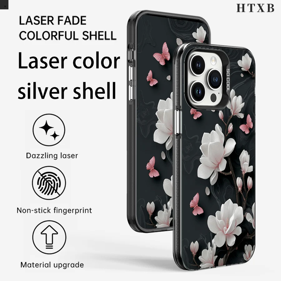 الفراشات تلعب بين الزهور البيضاء لهاتف iPhone 17 إلى 11 Pro Max Plus