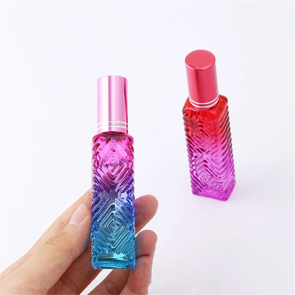 15ml Gradient Colored Glass Perfume Dispenser Bottle Empty Spray Refillable Atomizer Sample Vials Cosmetic Containers for Travel