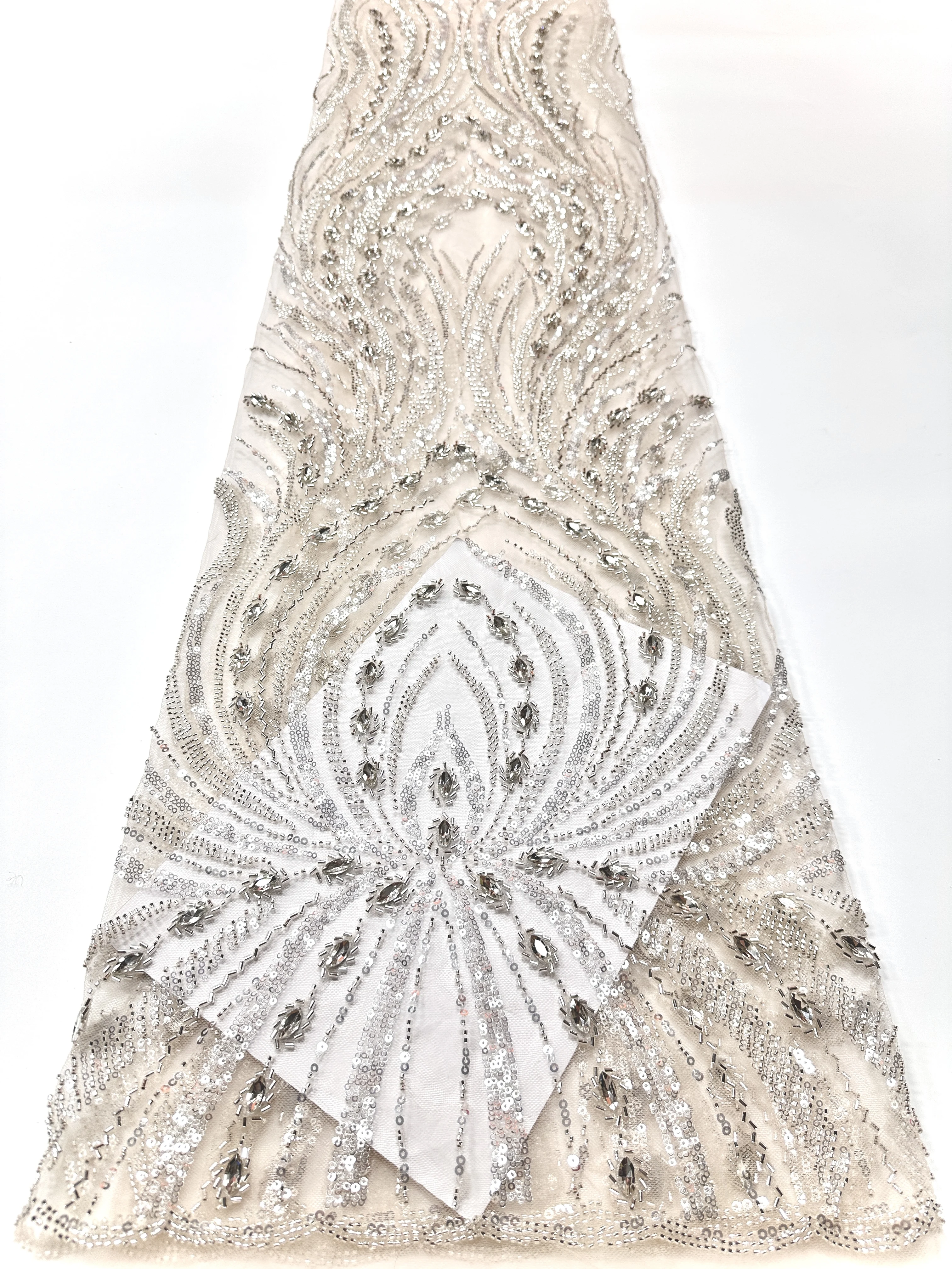 

Элитная африканская французская нигерийская тюлевая кружевная ткань с бисером и пайетками для горячих продаж 2026 года, для свадебных и праздничных платьев невесты, для шитья