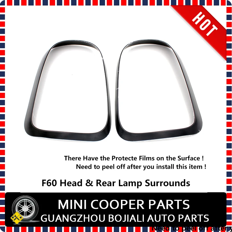 Brand New ABS Plastic mini countryman F60 Only Black Color Rear Tail Lights+Head Lamps Rims Surrounds Covers (4 Pcs/set)