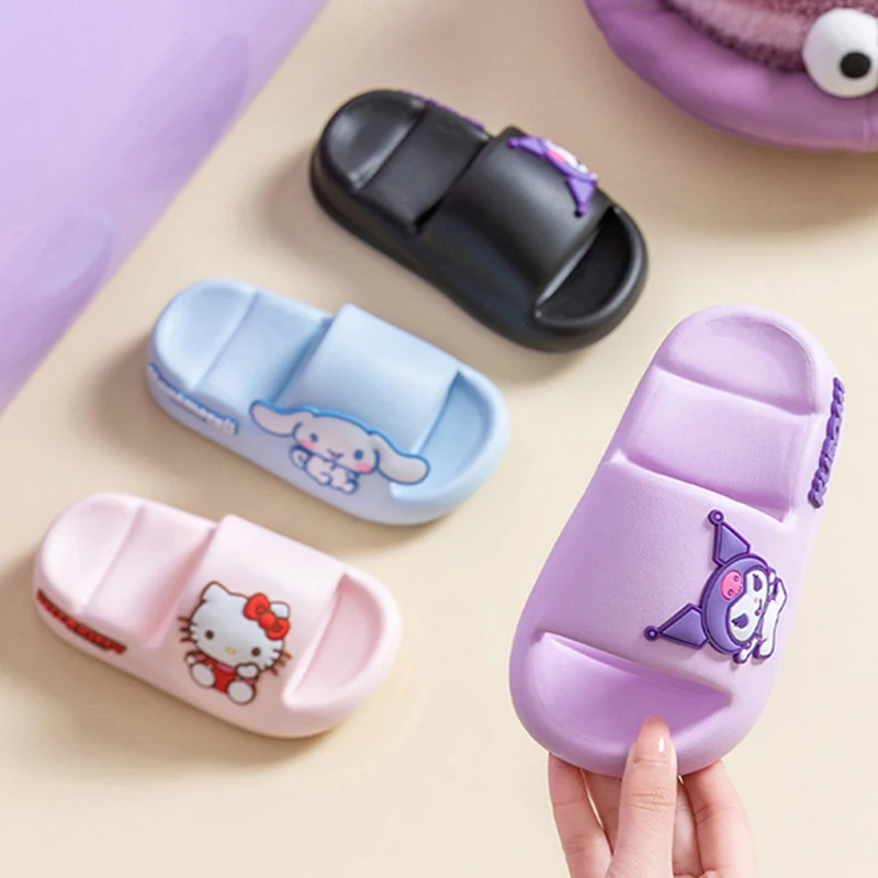 

Soft And light House Slippers For Children Sanrio Kitty Kuromi Cinnamoroll Pachacco Cute boys And Girls' Thick Soled Sandals