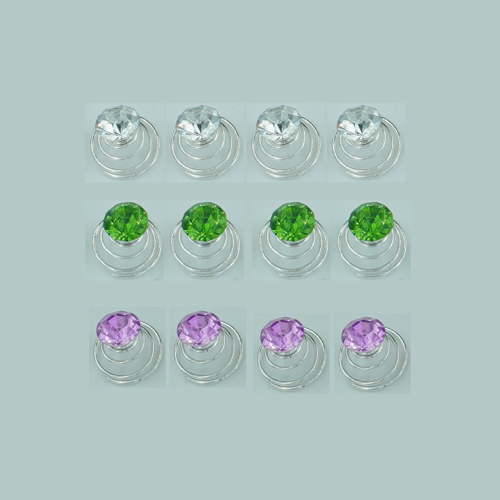 Hot Sale 12pcs Pins Wedding Bridal Snail Buckle Crystal Flower Women Clips Romantic Jewelry Multiple Colors Hair Sticks