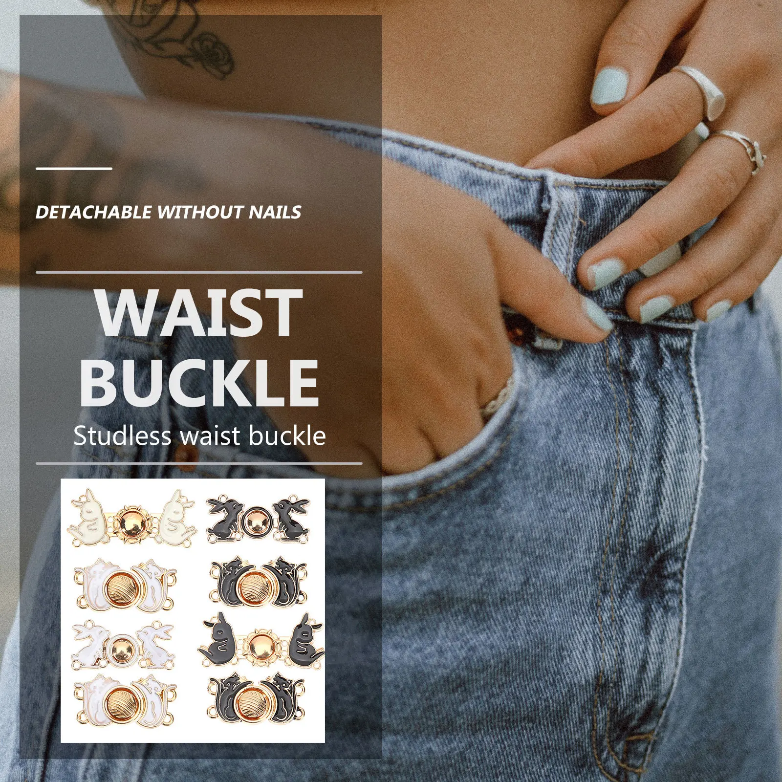 

12Pcs Jean Waist Buttons Dress Pant Waist Tightener Detachable Adjustable Clothing Accessories for Wedding Party