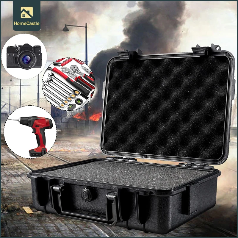 

ABS Plastic Sealed Tool Box Safety Equipment Toolbox Suitcase Impact Resistant Tool Case Shockproof w Foam Logo Four Color