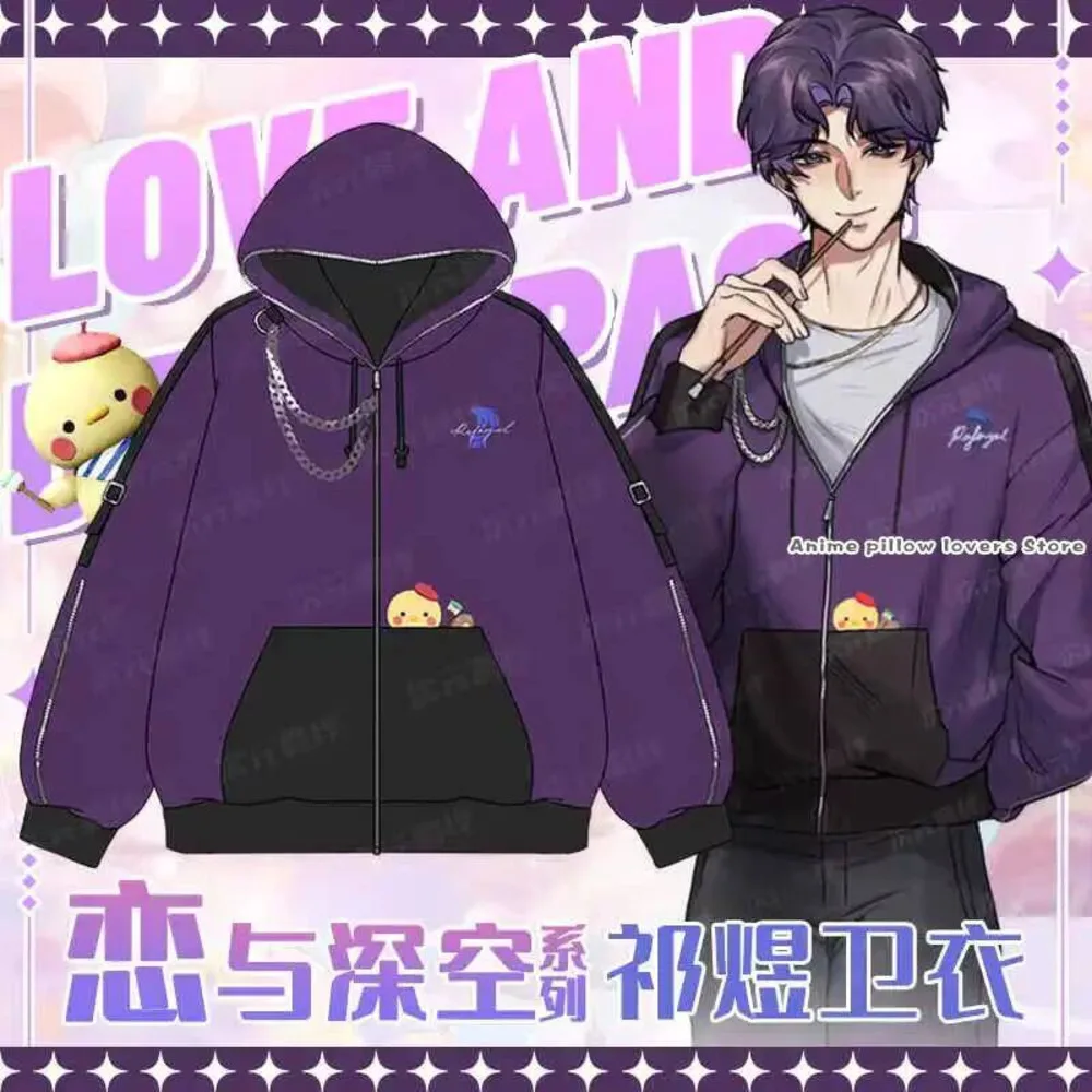 

Anime Love And Deepspace Rafayel Cosplay Costume Spring Autumn Hooded Sweatshirt Jacket Zippered Hoodie Coat Xmas Gift