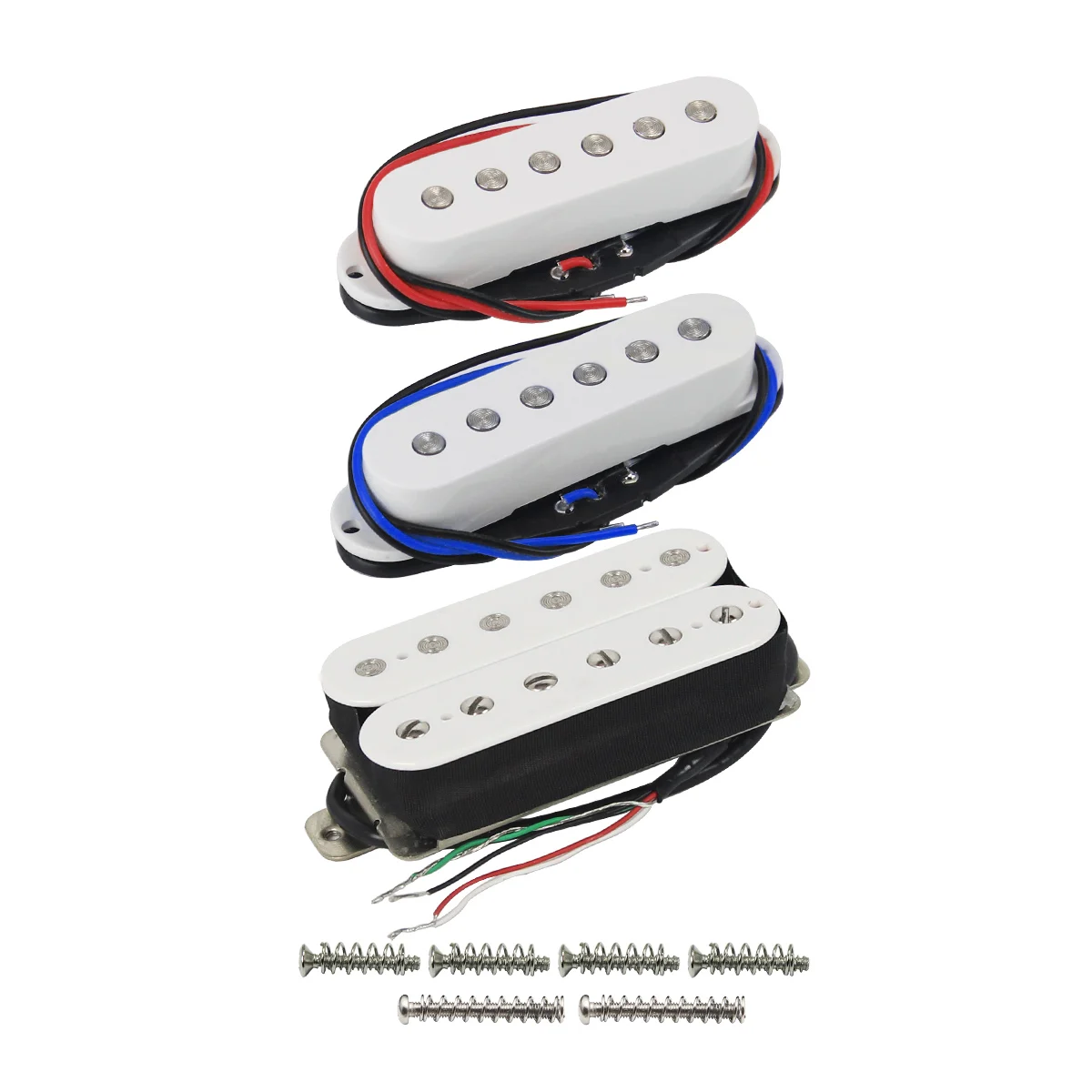 FLEOR 3PCS Ceramic Humbucker Pickup Guitar & Single Coil Pickups Set for HSS SSH Guitar Parts