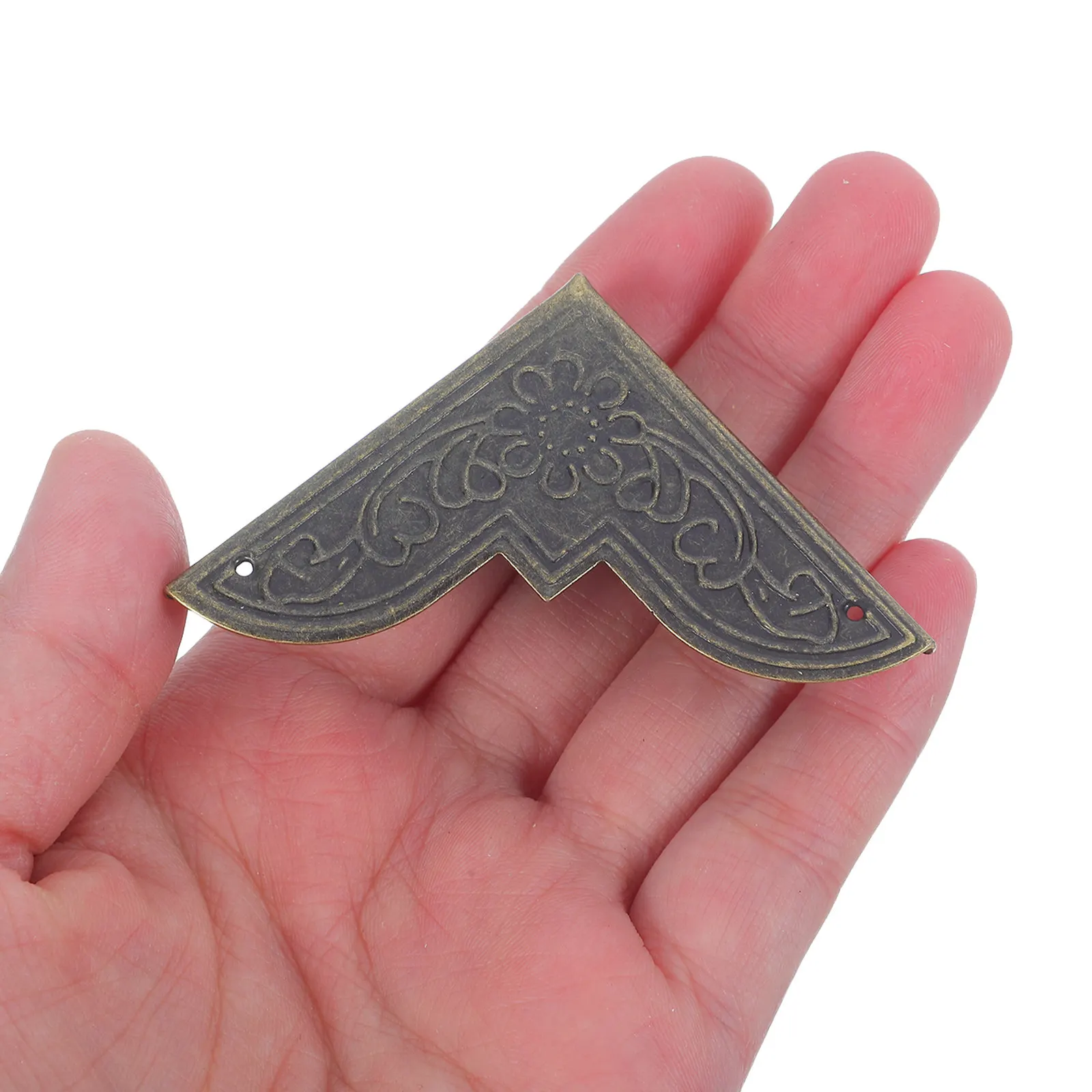 24Pcs Jewelry Box Corner Protectors Bronze Vintage Metal Corner Guards Decorative L Shaped Edge Guards for Wooden Chest