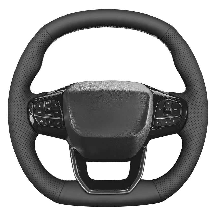

Black Faux Leather Car Steering Wheel Cover for Ford Tourneo Transit Custom Mk2 2022-2025