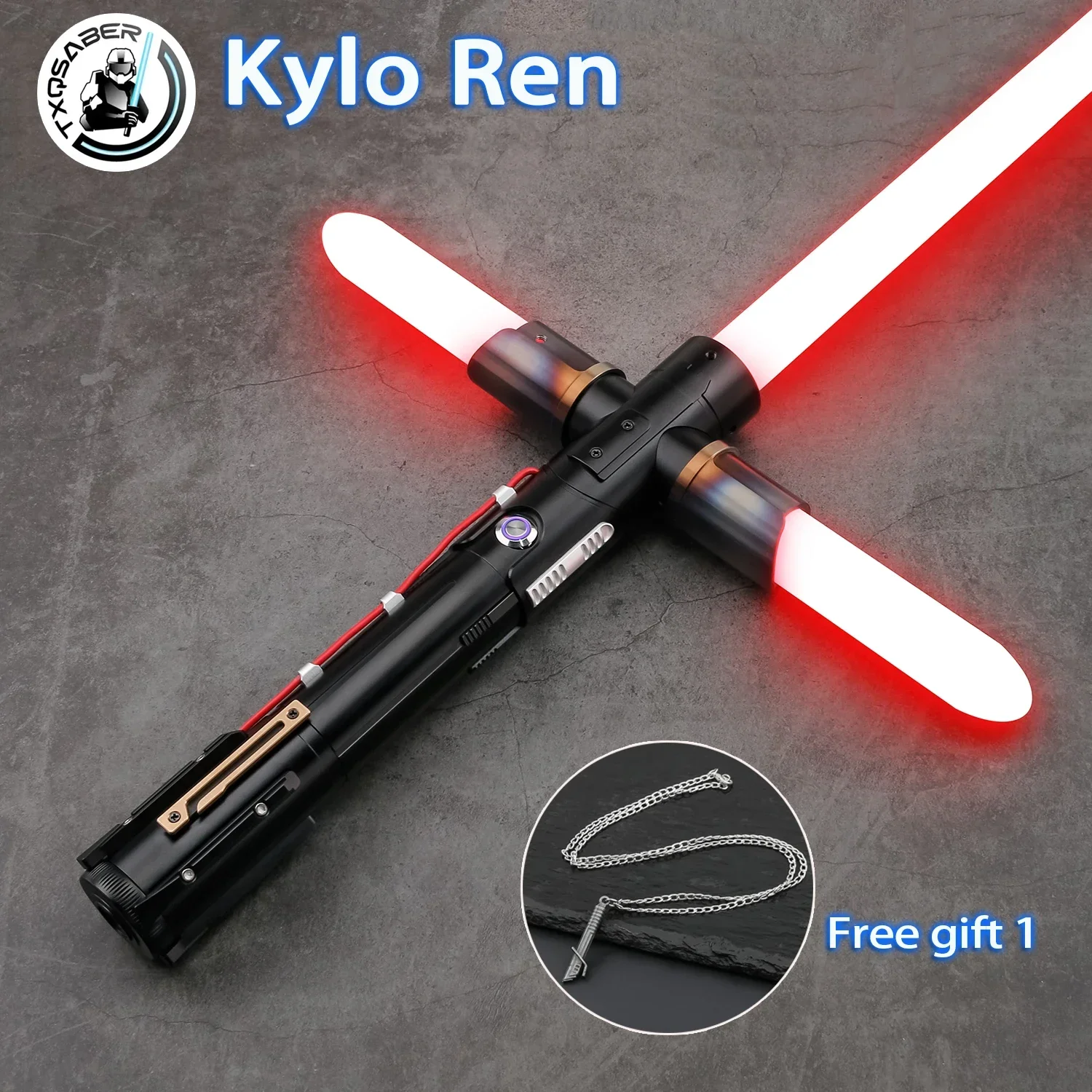 TXQSABER Kylo Ren Sable de luz Crossguard Saber 3 cuchillas de Neopixel Kylo Ren Edición especial Espada láser de combate pesado Jedi Cosplay