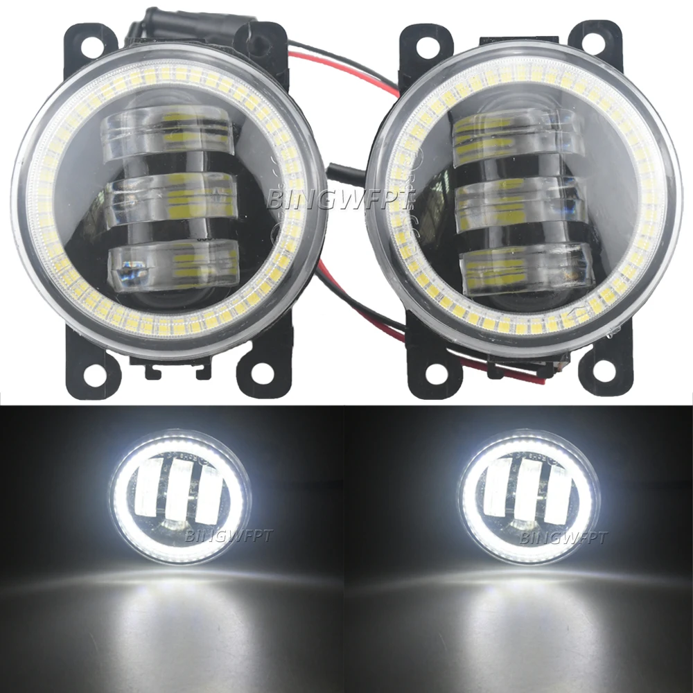 HIGH QUALITY Angel Eye Fog Light For Jeep Cherokee Renegade Compass MP 2017 2018 2019 Car LED Lens DRL Fog Driving Lamp H11 12V