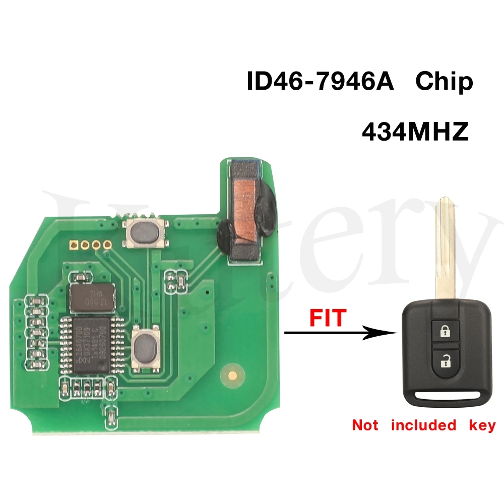 jingyuqin Remote Key Circuit Board 5WK4876/818 433MHz ID46 Chip For Nissan Elgrand X-TRAIL Qashqai Navara Micra Note NV200