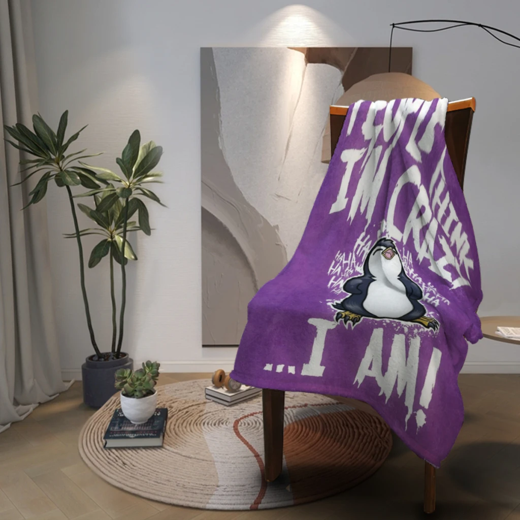 Crazy-P-Enguin Familie Woonkamer Pluizige Fleece Gooien Camping Dekens Voor Kinderen Sofa Gooien Dunne Deken Modern Mode Cadeau