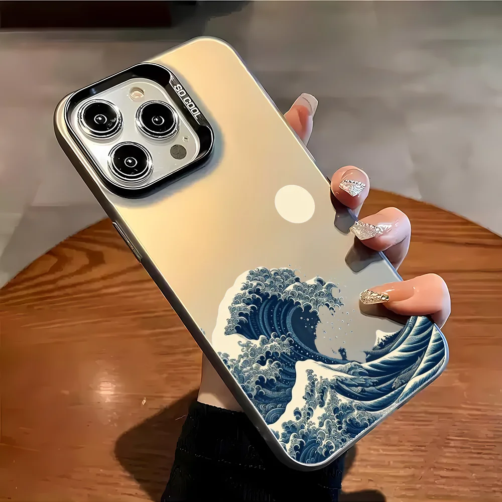 The Great Wave Of Kanagawa Phone Case Case For IPhone 16 15 14 Plus 13 12 11 Pro Max X Xs XR 8 7 Matte Colorful Silver Hard Cove