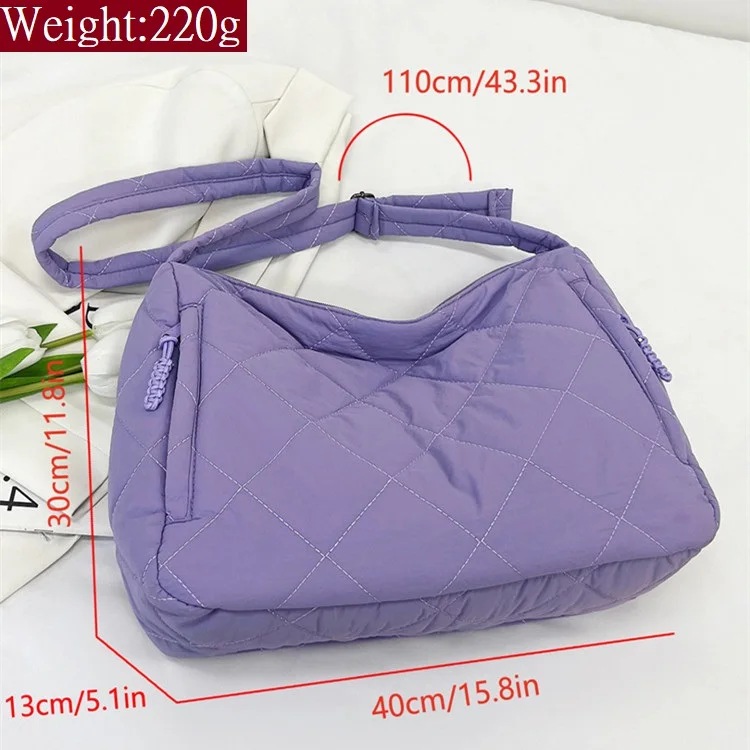 Grandes bolsas de ombro crossbody casuais para mulheres, sacos de algodão, bolsa de luxo, bolsa de inverno, nova, feminina