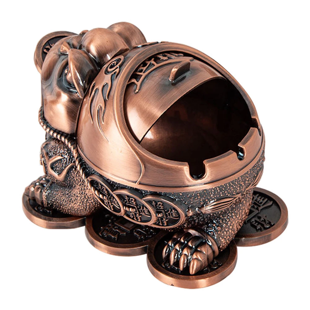 

Zinc Alloy Toad Shaped Ashtray Home Use Desktop Container Unique Decorations Practical Reliable Long Lasting