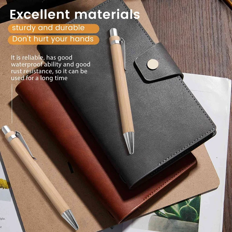 قلم حبر جاف قابل للسحب من الخيزران حبر أسود 1 مللي متر منتجات مكتبية أقلام حبر جاف من خشب البامبو أقلام حبر جاف