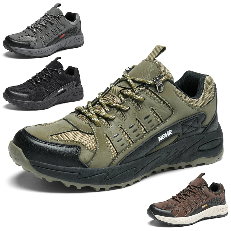 Botas de seguridad antideslizantes impermeables para hombre, calzado táctico de Trekking, senderismo, desierto, camuflaje, ANTIPERFORACIONES,