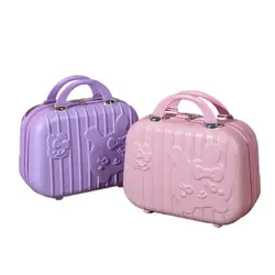 2024 New Cartoon Rabbit Children Suitcase Small Makeup Box ABS Travel Girls Hand Gift Mini Boarding Case Travel Rolling Luggage