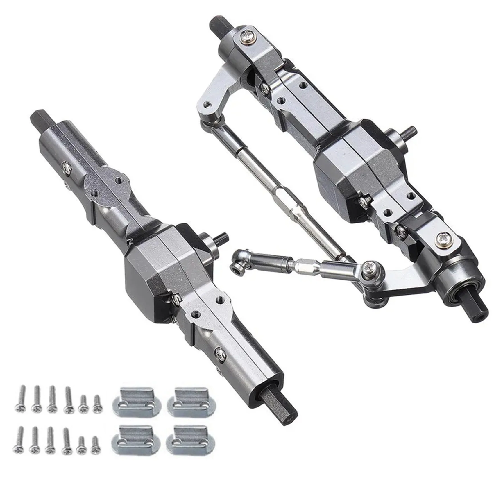 [Promotion】 2X Metal Front & Rear Bridge Axle Gearbox For WPL C14 C24 C34 C44 B14 B24 1/16 RC Car Truck Upgrade Parts