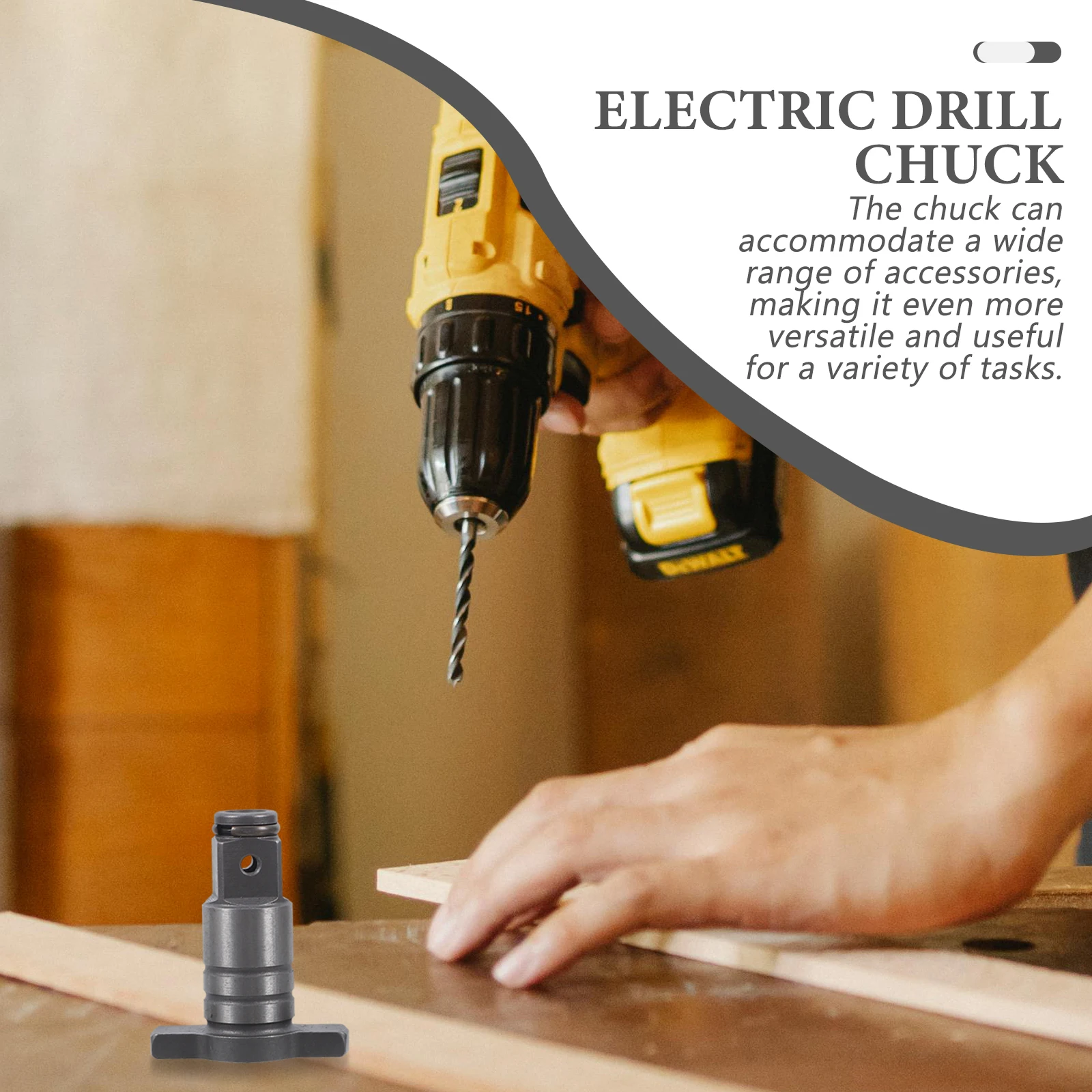 

Electric Wrench Chuck Adapter Multi Function Drill Hammer Angle Portable Small Metal Replacement Part Supplies Efficient Work