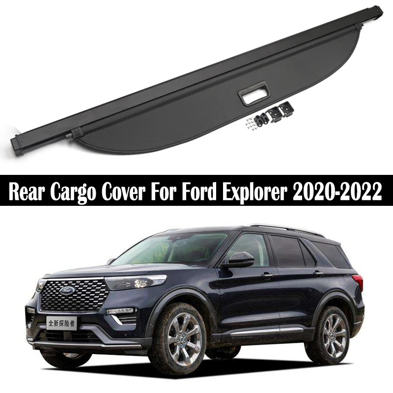 

Car Rear Cargo Cover For Ford Explorer 2020-2022 privacy Trunk Screen Security Shield shade Auto Accessories