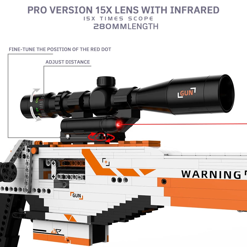 Militaire Serie Ww2 Awm W6 Sniper Rifle Bouwstenen Model Moc Technische Pistool Leger Wapens Bricks Kit Speelgoed Voor Jongen Vakantie Cadeau