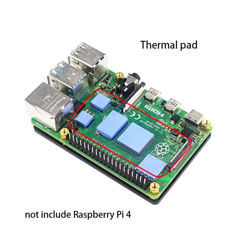 Raspberry Pi 4 Pure Copper Heatsink Case Passive Cooling Shell Acrylic Bottom for Raspberry Pi 4 Model B 4B