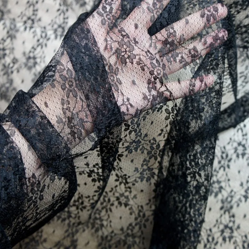 

6Yards Diamond Net Skin-friendly Soft Small Floral Encrypted Jacquard Women Children's Clothing Lace Fabric Wholesale