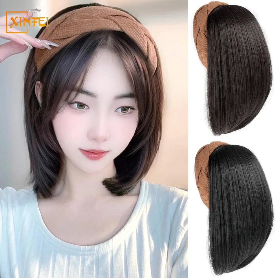 

Synthetic Wigs Women's Short Style Hairband Hair Extension Fashion Bangs Fluffy One-piece Natural Increase Hair Wig Piece