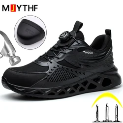 Breathable Safety Shoes for Men Women Anti-smash Anti puncture Indestructible shoes Steel Toe Sneakers Work Boots Protection