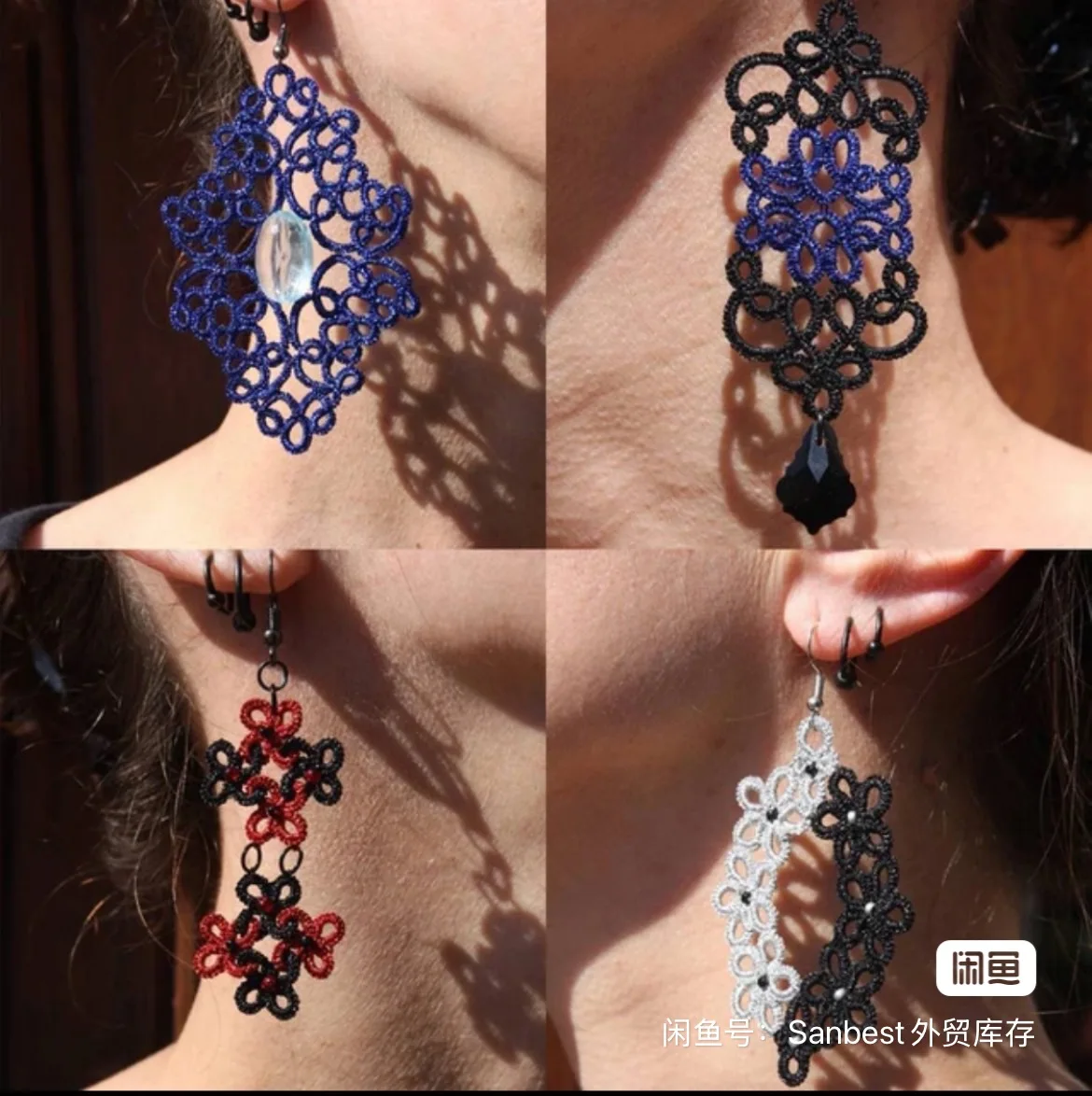 2026 Sanbest 3-fädiges Metallic-Filzgarn-Set für Shuttle-Tatting-Spitze, DIY handgemachtes Armband, Ohrringe, Makramee-Garn-Bastelset – Detail 23