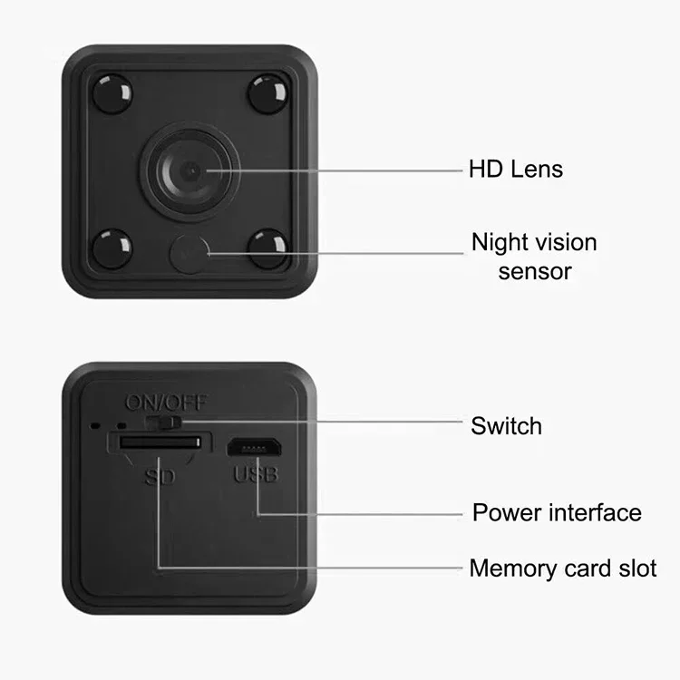 Imagem -05 - Mini Câmera ip sem Fio com Bateria Embutida Visão Noturna Micro Cam Vigilância Esportiva Wifi hd 1080p x6 Segurança Doméstica Inteligente