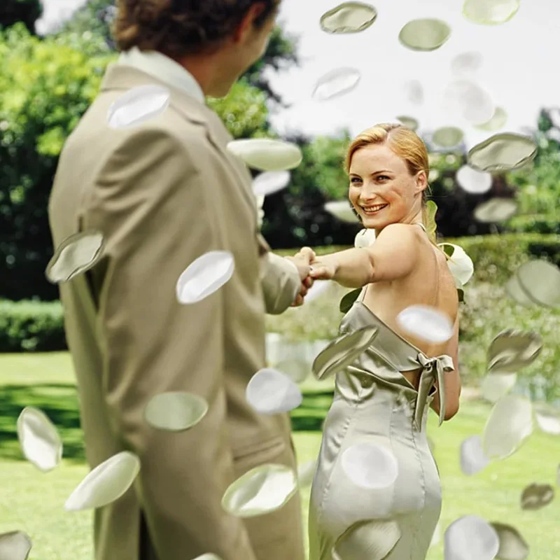 100pcs Romantic Silk Satin Rose Petals for Wedding Flowers Artificial Petals for Table Aisle Decoration