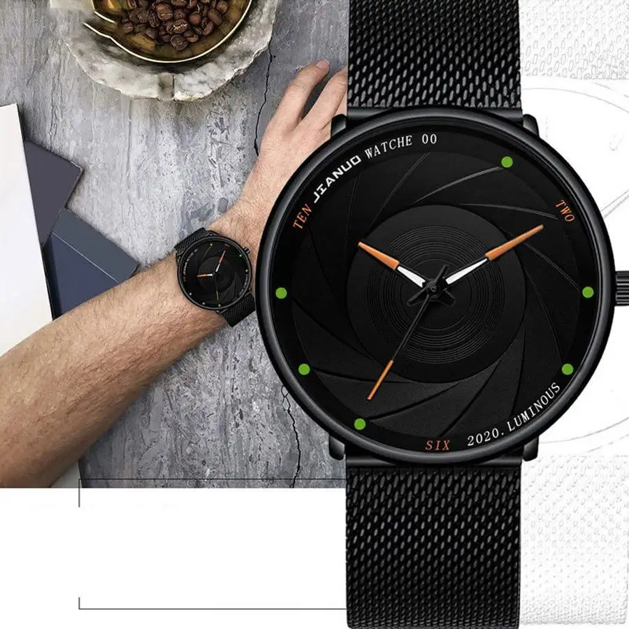 Cross burst fashion luminous men's mesh belt watch men's business belt quartz watch student watch