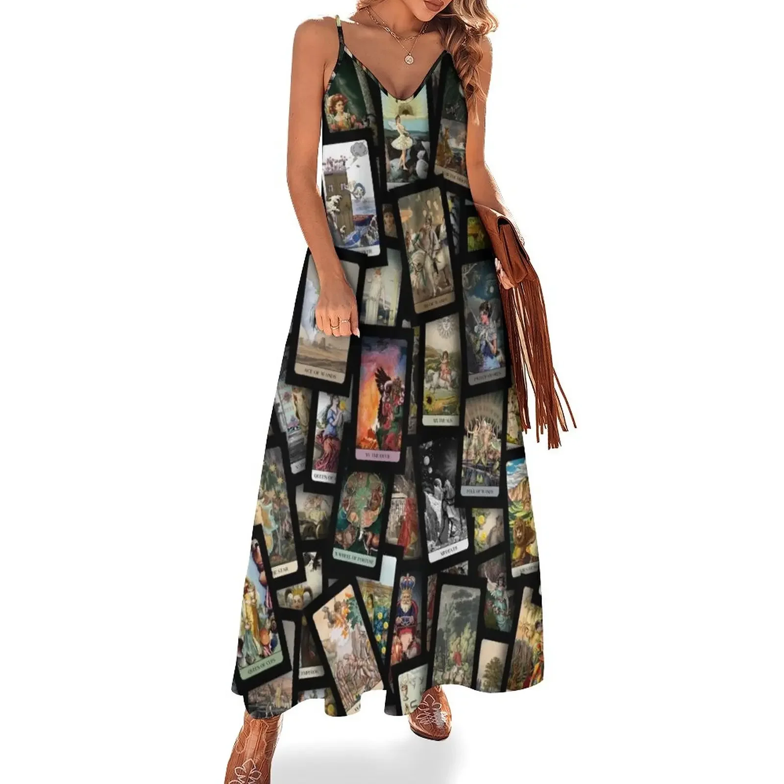 

TAROT DECK Sleeveless Dress evening dress woman Female clothing Dress