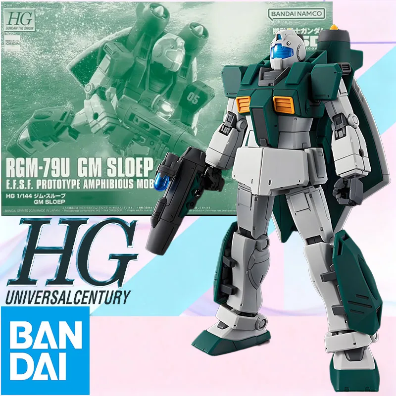 In Stock BANDAI Original Box HG RGM-79U GM SLOEP EFSF PROTOTYPE AMPHIBIOUS MOBILE SUIT Action Figure Model Toy Gift for Kids