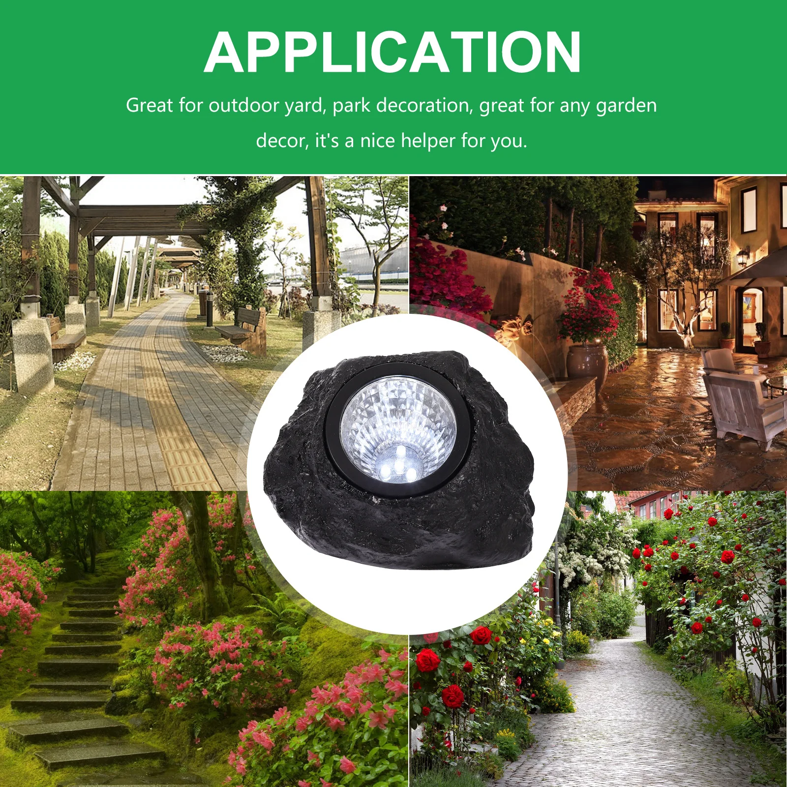 

2 pcs Solar Powered Lawn Lamp 3 Led Waterproof Outdoor Flood Light For Garden Pathway Lighting Stone Design Spotlight