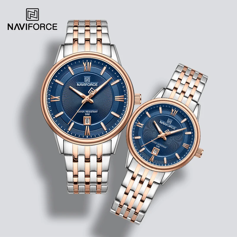 NAVIFORCE Lover\'s Watches for Men and Women Fashion Simple Wristwatch Waterproof Quartz Calendar Clock Casual Wild Couple Watch