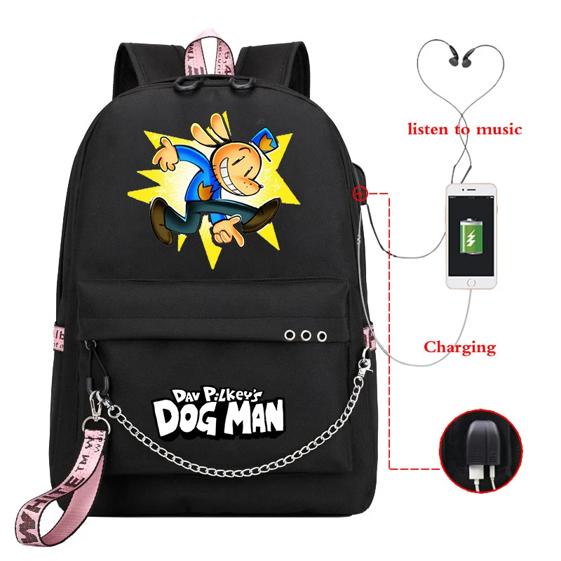 

Anime DOGMAN Usb Charging Backpack for Teenager Boys Cartoon Dog Man School Bags Laptop Rucksack Funny Dogman Travel Back Pack